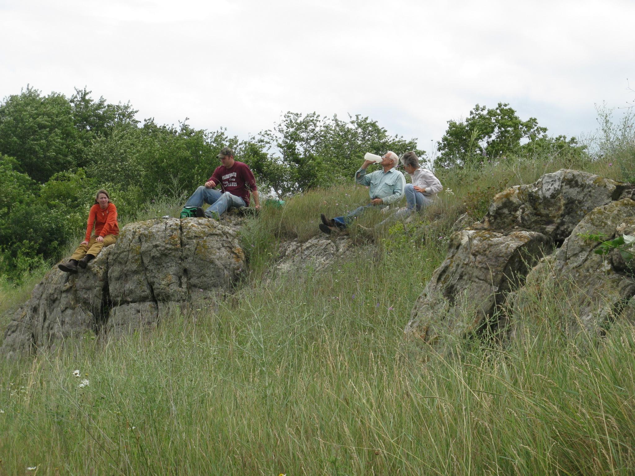 Lunch on the rocks at Borah Creek Prairie