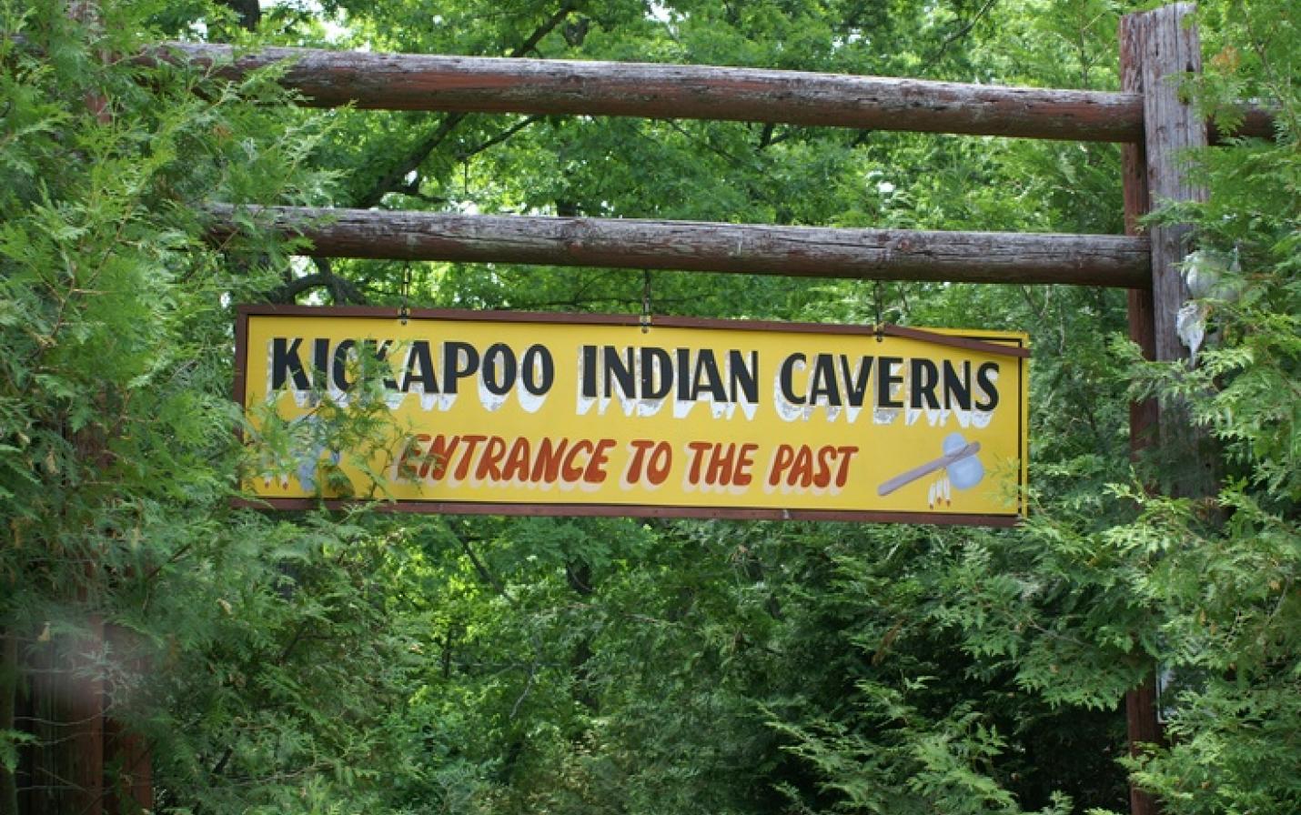 Kickapoo Caverns Sign
