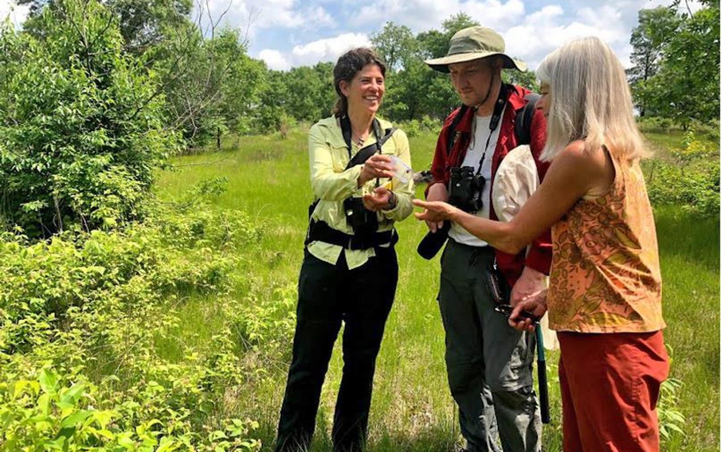 DNR representative with landowners