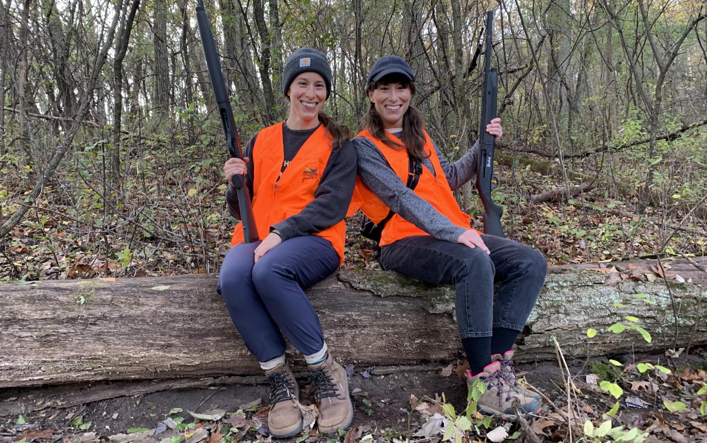 Two sisters take part in Learn to Hunt Squirrel class through the DNR.