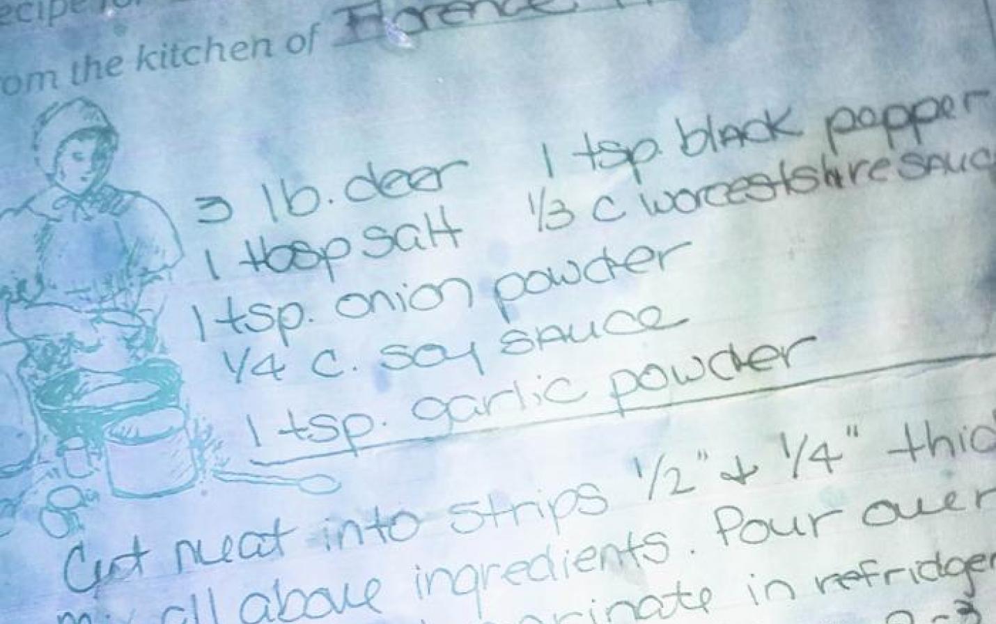 photo of hand-written recipe