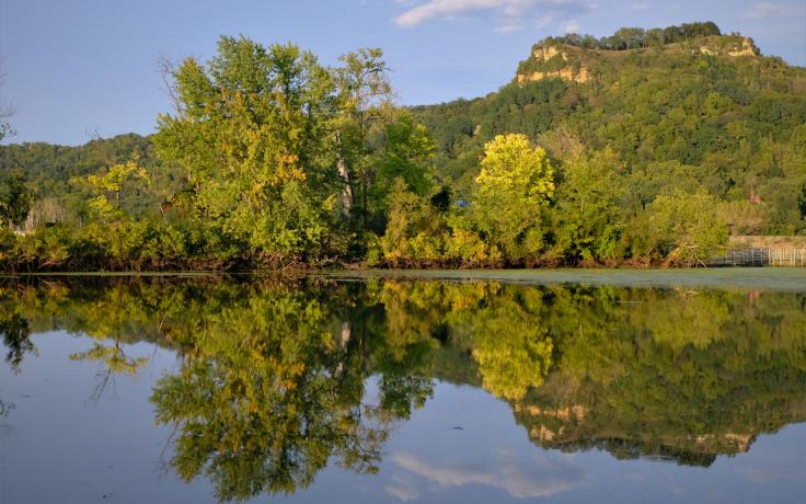 Miller Bluff reflection on La Crosse River Marsh